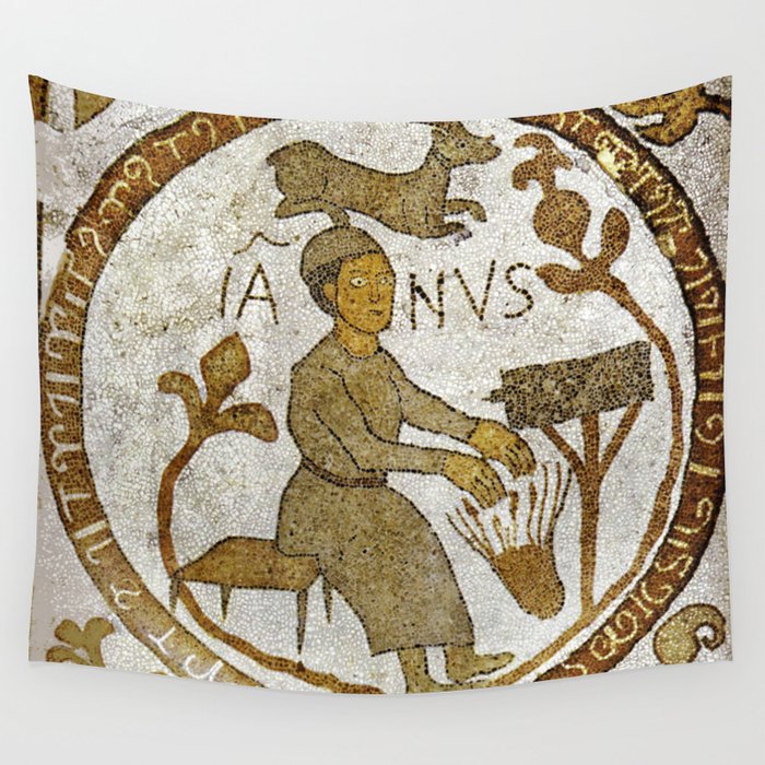 Medieval weaver Wall Tapestry by Viktorius Art Society6