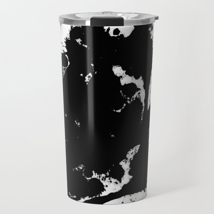 Black and white splat - Abstract, black paint splatter painting Travel Mug