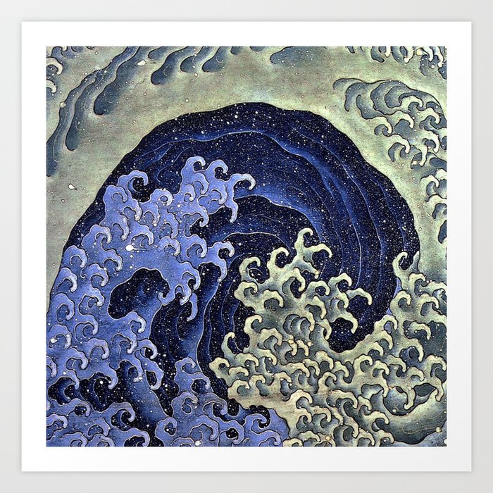 HOKUSAI, Feminine wave Art Print