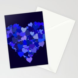 Violet Blue Hearts Stationery Card