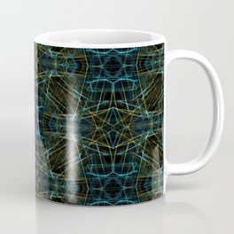 Liquid Light Series 67 ~ Blue & Yellow Abstract Fractal Pattern Mug