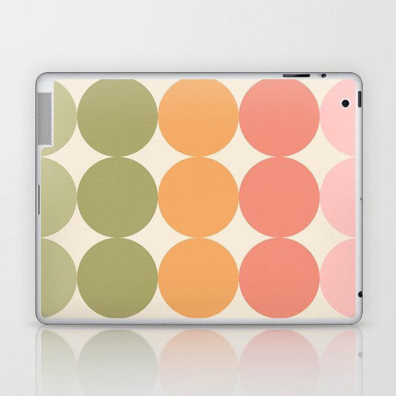 Geometric colour Dots 1. Peachy & Green Laptop & iPad Skin