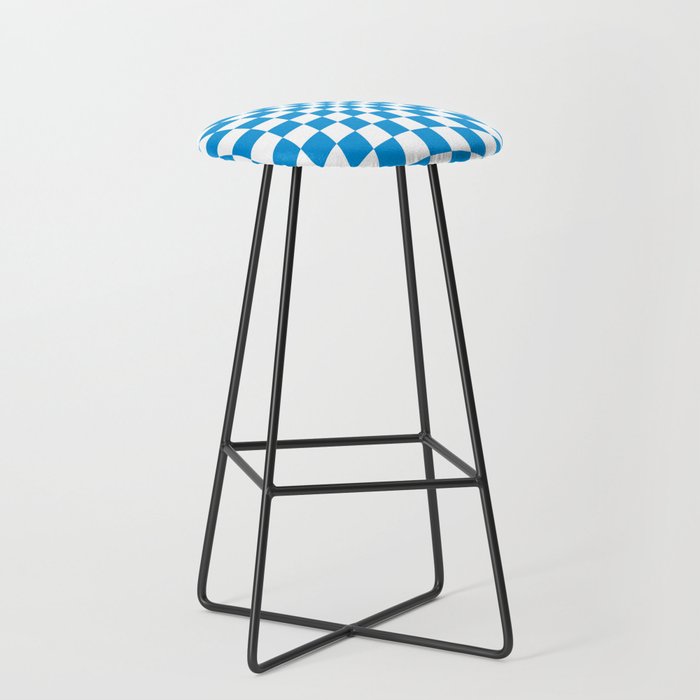 Blue Op Art Check or Checked Background. Bar Stool