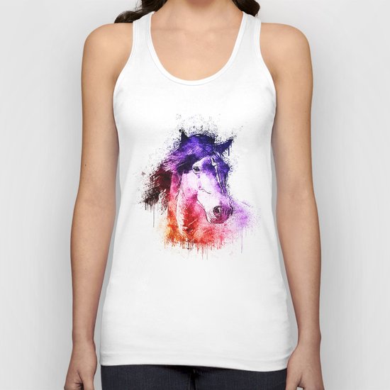 watercolor horse Unisex Tank Top