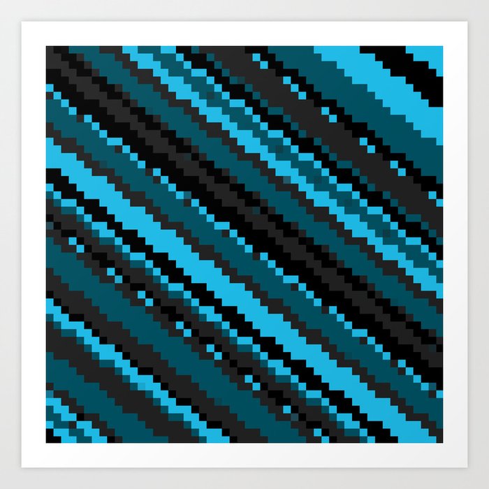 Blue Gray and black abstract Art Print