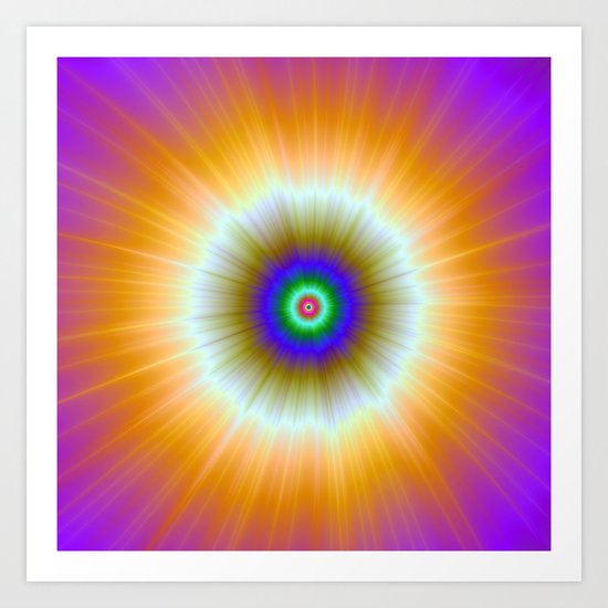 Orange Explosion of Color Art Print