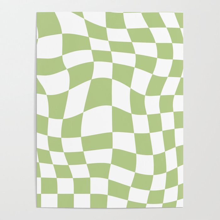 Pastel Green Checker Poster