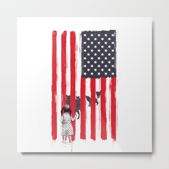 Little girl and wolves Metal Print