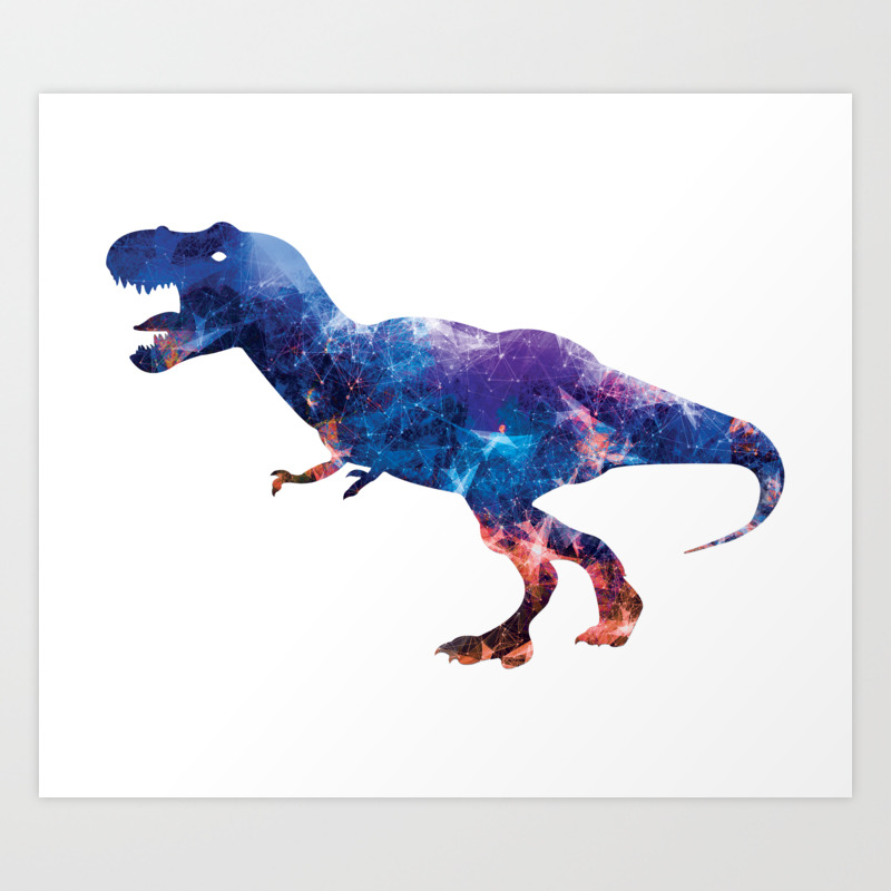 Galaxy T Rex Abstract Dinosaur Art Print By Polandrich Society6