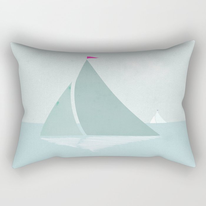 Peaceful seascape with sailboats Rectangular Pillow