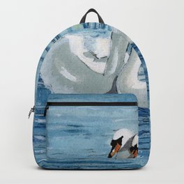 Two Swans Backpack | Swan, Painting, Watercolor, Twoswans, Eastanglia, England 