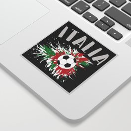 Italy Soccer Ball Grunge Flag Sticker