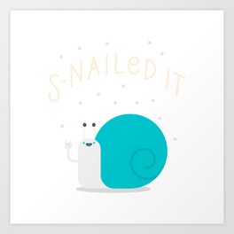 snail Art Print | Happy, Work, Nailedit, Snail, Slime, Digital, Animal, Graphicdesign, Easy 