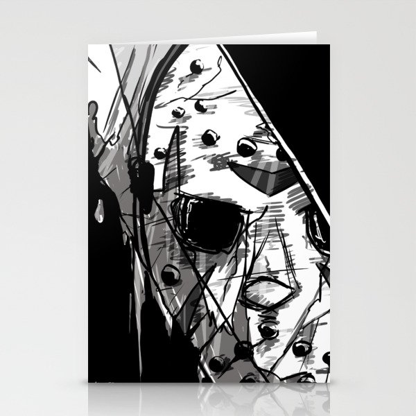 Jason Voorhees, horror killer, horror movie, scary art Stationery Cards