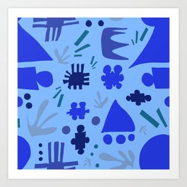 Shape Language 1 (Blue) Art Print