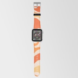Tangerine Liquid Swirl Retro Abstract Pattern Apple Watch Band