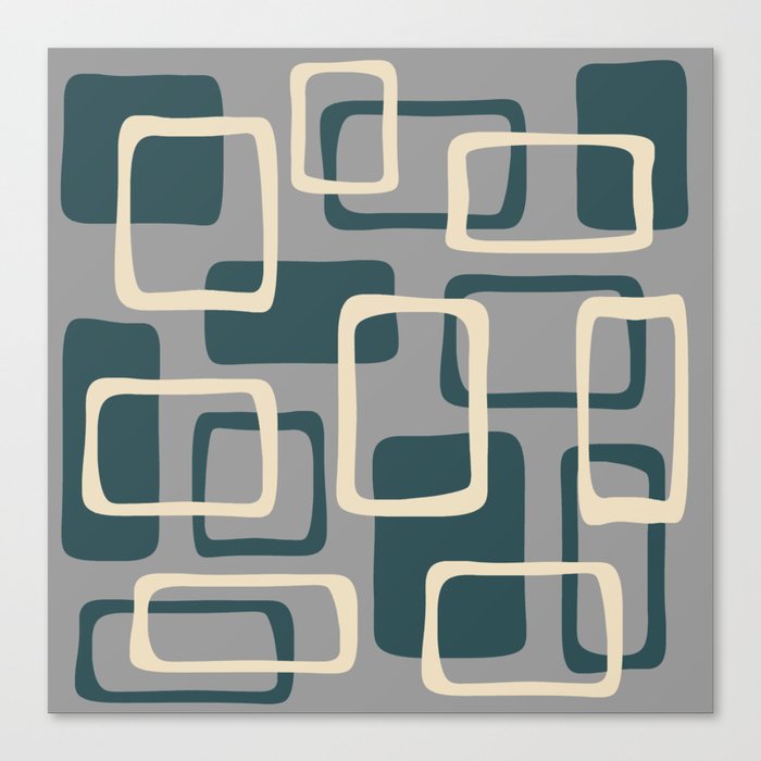 Mid Century Modern Abstract Squares Pattern 417 Canvas Print