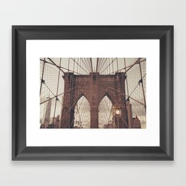 Moody Brooklyn Bridge Framed Art Print
