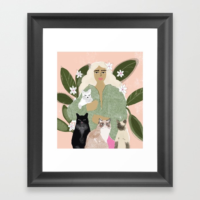 Cat Mom Framed Art Print