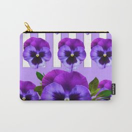 MODERN LILAC & PURPLE PANSY FLOWERS ART Carry-All Pouch | Springflowers, Digital, Gardenart, Pansy, Modernart, Ink, Purpleart, Homedecor, Abstract, Pattern 