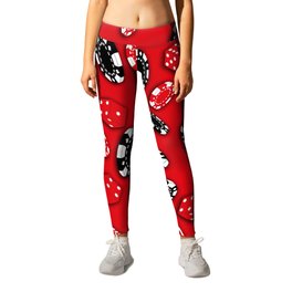 Dice and Casino Chips on Red Leggings