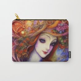 Butterfly And Garden Goddess In Watercolor Carry-All Pouch | Abstractfantasy, Graphicart, Pastels, Goddessfairystars, Butterflygoddess, Surreal, Celestialart, Fantasyart, Fantasydigitalart, Fantasypainting 
