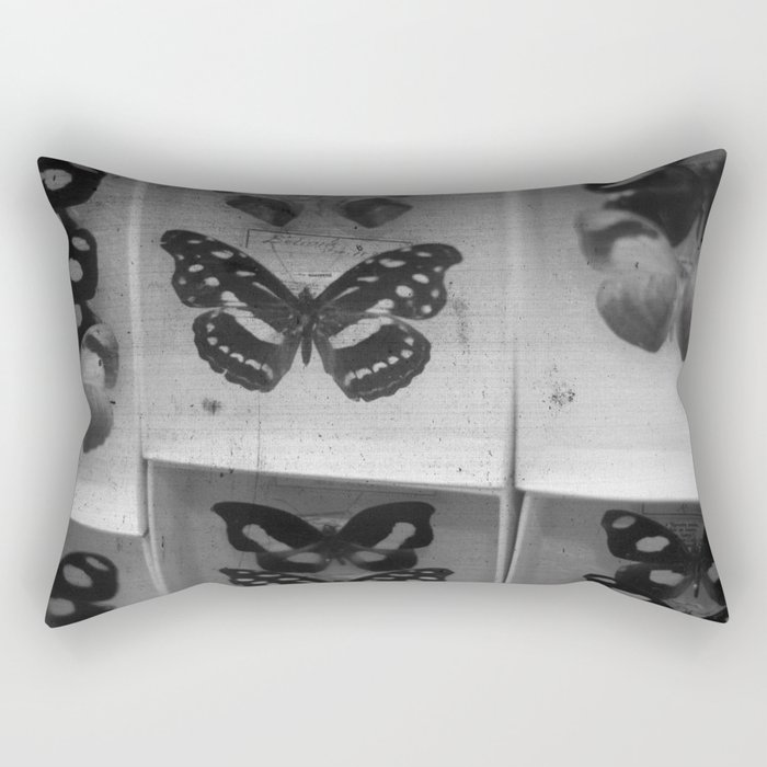 Butterfly Case - black and white Rectangular Pillow