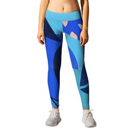 Blue Abstract Citrus #1 Moody Pamplemousse - aesthetic minimalistic illustration  Leggings