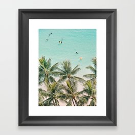 Ocean Swimming I, Waikiki Hawaii Framed Art Print