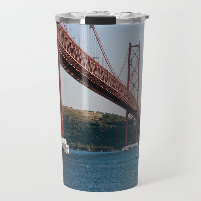 Lisbon Bridge 25 abril Travel Mug