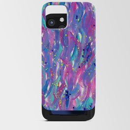 Colorful Mermaid Brushstrokes with Neon and Glitter iPhone Card Case