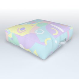 Abstract Forms Pastel Happy Colours Art Outdoor Floor Cushion