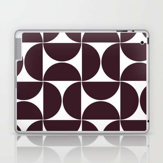 Dark violet mid century modern geometric shapes Laptop & iPad Skin