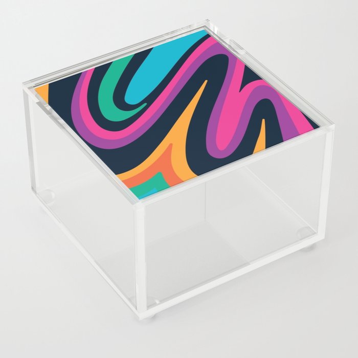 Psychedelic Sexy Multicolored Dreams of Marble Acrylic Box