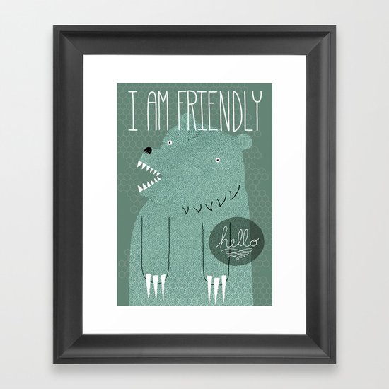 Friendly Bear Framed Art Print