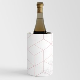 Rose Gold Geometric White Mable Cubes Wine Chiller