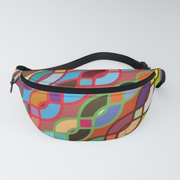 Seamless Geometric Multicolor Chain Pattern Fanny Pack