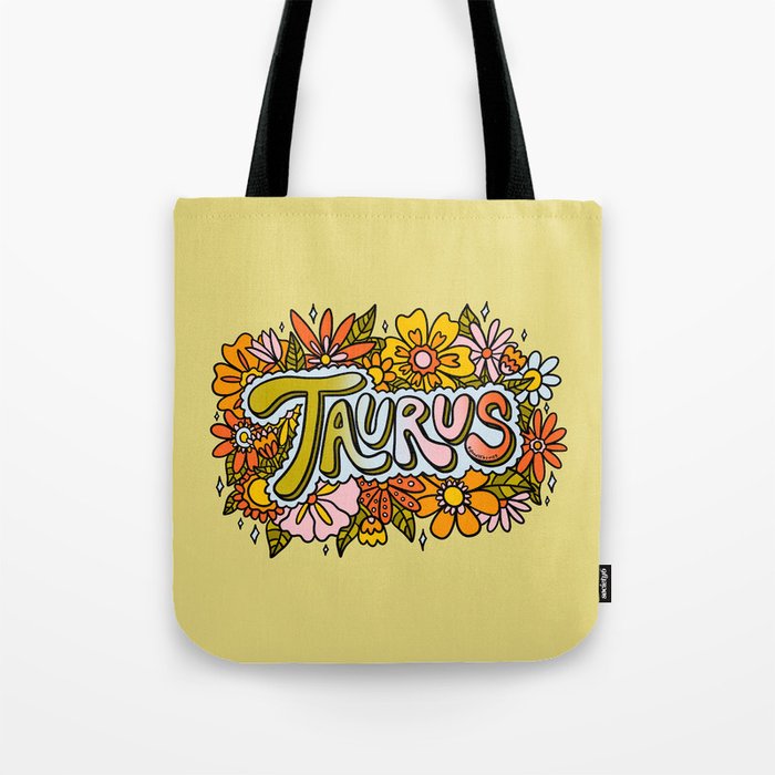 Taurus Flowers Tote Bag