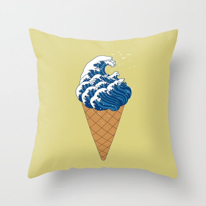 Waves Ice-Cream Throw Pillow
