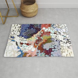 Modern, abstract pattern, white, colorful Area & Throw Rug