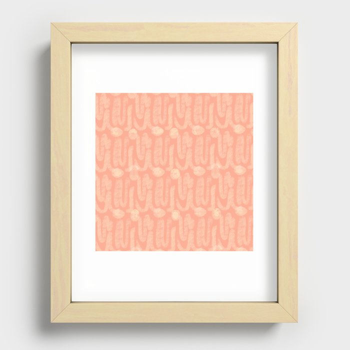 Peach Strokes Pattern Recessed Framed Print