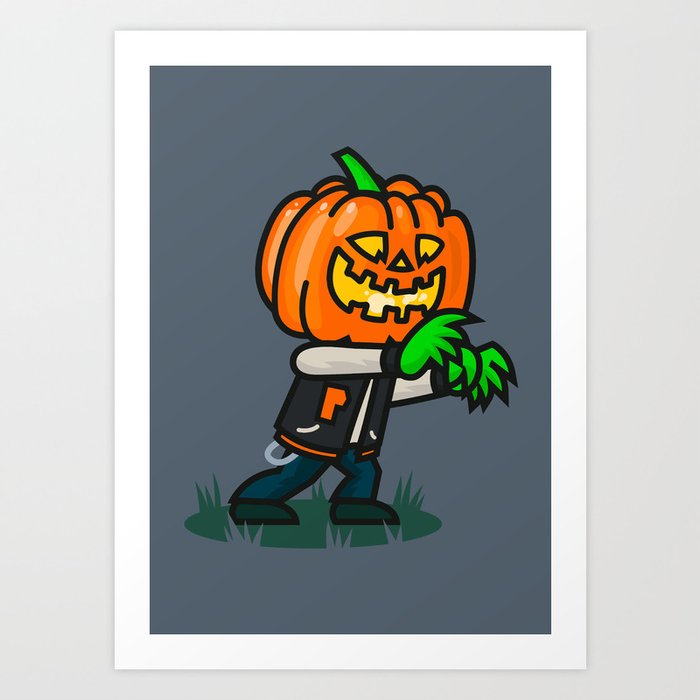 The Varsity Pumpkin Art Print
