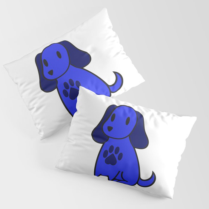 The Blue Dog With Paw Print Pillow Sham