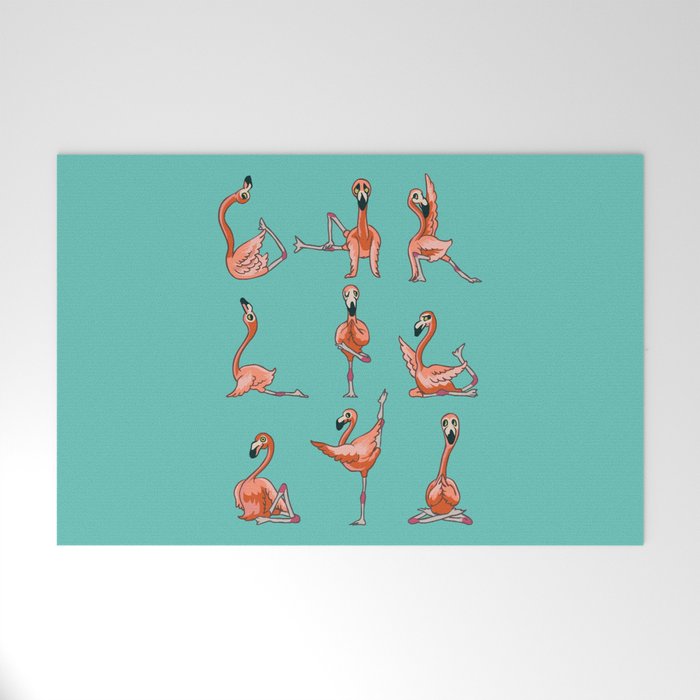 Flamingo Yoga Welcome Mat