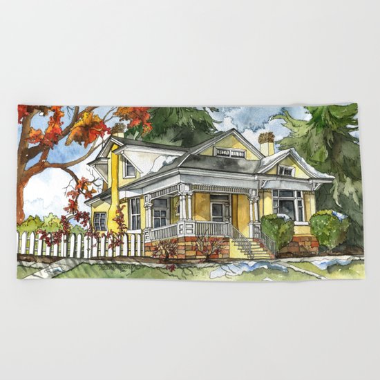 The Autumn House Beach Towel