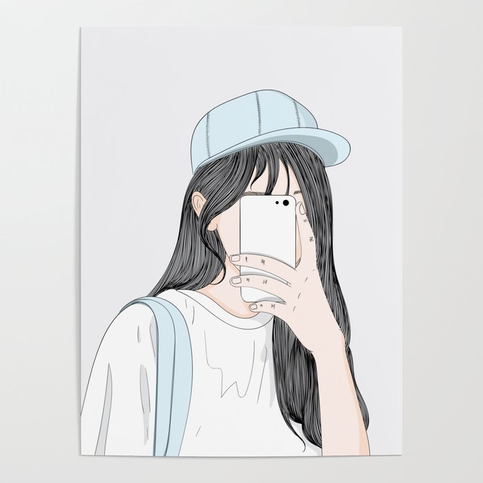 A girl taking a selfie Poster