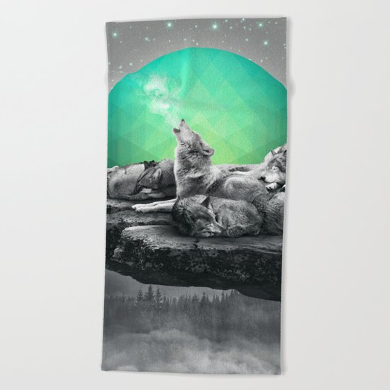 Echoes of a Lullaby / Geometric Moon Beach Towel