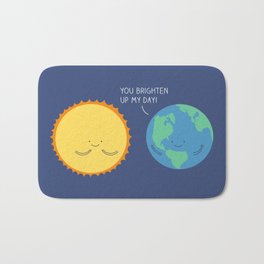 Positive planet Bath Mat | Graphicdesign, Rotation, Sun, Humour, Solarsystem, Earth, Universe, Planets, Motivational, Bright 