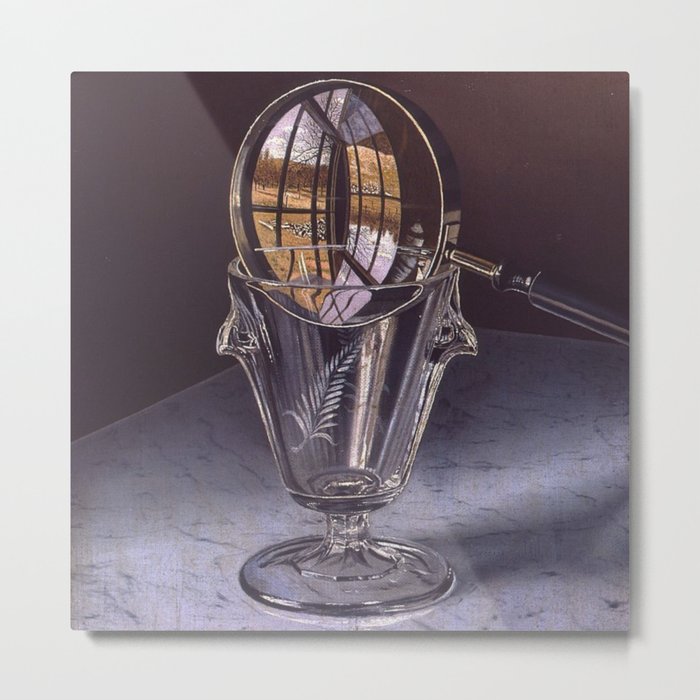The Magical Glasses magical realism magnifying glass and charger portrait painting by Edwin Romanzo Elmer Metal Print
