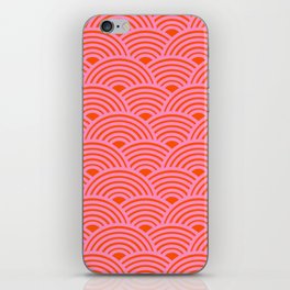 Japanese Wave Seigaiha Pink And Orange Wave Pattern Minimal Abstract Modern Decor iPhone Skin
